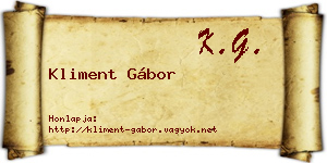 Kliment Gábor névjegykártya