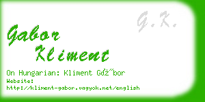 gabor kliment business card